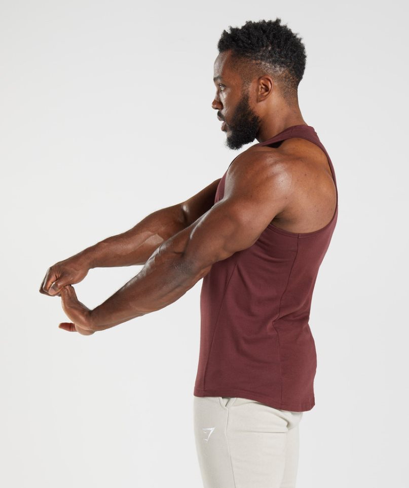 Men's Gymshark React Tanks Burgundy | NZ 4YBFIT